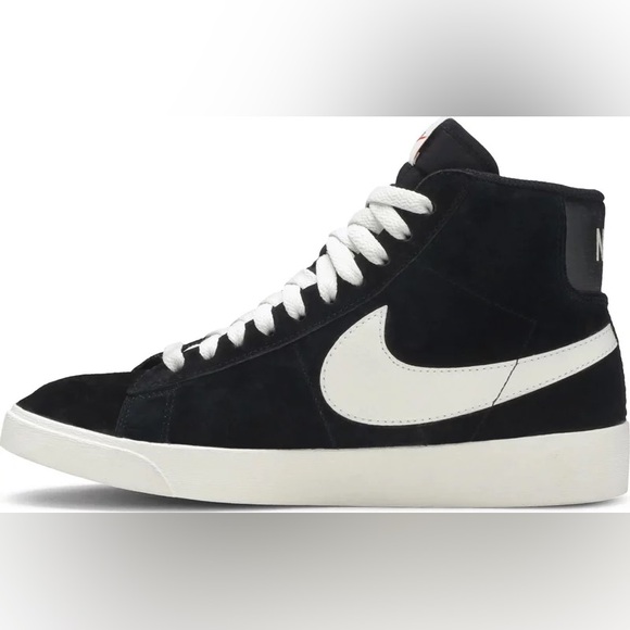 WOMEN’S NIKE BLAZER MID VINTAGE SUEDE BLACK - Picture 3 of 11
